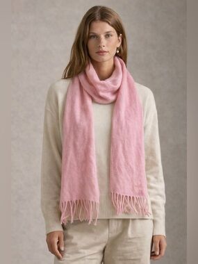 Alashan 100% Cashmere Soft Pink Scarf Fringe Soft Luxury Wrap